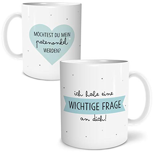 OWLBOOK® Frage Patenonkel werden Tasse| Personalisierte Geschenke für Paten | Geburtstagsgeschenk Ostergeschenke für Patenonkel| Kaffeetasse Keramik 300 ml