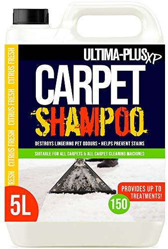 Ultima-Plus XP Carpet Cleaning Shampoo - High Concentrate Cleaning Solution for all Carpets - Perfect for Pet Owners (Fresh Citrus Fragrance, 5 Litres)