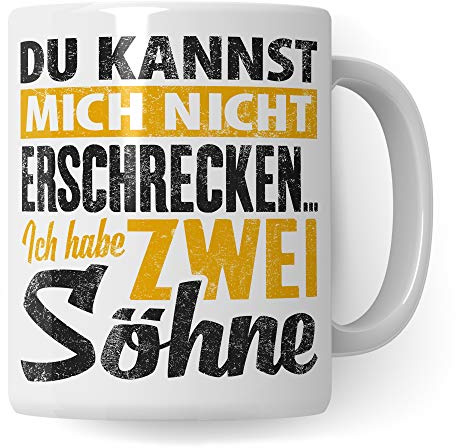 Pagma Druck Tasse Mama Söhne Geschenk, Mutter Spruch Zwei Söhne Becher Geschenkidee, Kaffeetasse Zwillinge Muttertagsgeschenk Muttertag