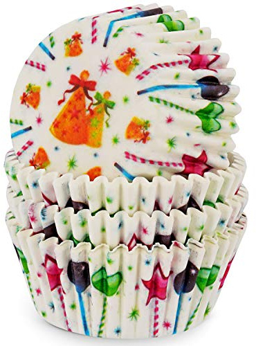 MoNiRo Papier Muffin Förmchen - Cupcake Backform aus Papier Motiv Party - Muffin Form - Cupcake Form - Papierförmchen - Cupcake Förmchen - Muffinform – Backförmchen - Muffinformen