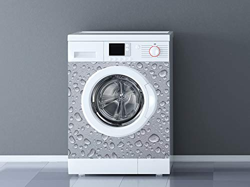 Vinyle pour machines à laver Texture Gris Rafraîchissant | Différentes dimensions 70 x 70 cm | Adhésif durable et facile à appliquer | Autocollant décoratif au design professionnel