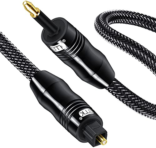 EMK optisk kabel Toslink till Mini Toslink-kabel 3.5 Toslink-adapter Digital optisk ljudkabel Guldpläterad optisk S/PDIF-kabel för Soundbar till Smart-TV-högtalare (5M)
