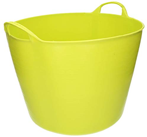 KOTARBAU® Espuerta de plástico Flexible, 42 l, Capazo agrícola con Asas, Cubo de Goma Multiusos, Cesto para Neopreno de Surf Mojado, Capazo para hogar o jardín, Verde flúor, Amarillo
