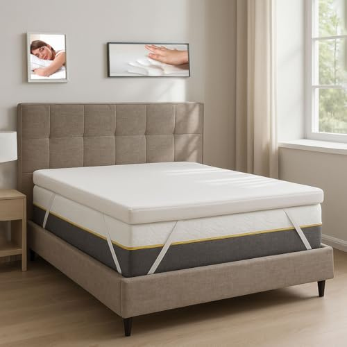 Comfy Line - Topper memory Singolo 80x190, Correttore in Memory Foam per Materasso 5,5 cm - Fodera in Cotone Traspirante con Angoli - Made in Italy