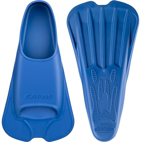 CAPAS Kurze Trainingsflossen | Komfortable Silikon Schwimmflossen | Kurzflossen für Schwimmen | Taucherflossen | Unisex Flossen für Kinder Erwachsene | Kurze Klinge Beinstärke aufbauen