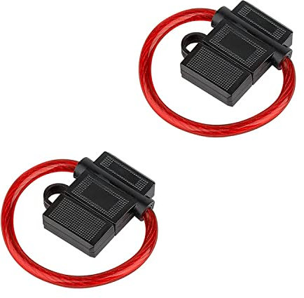 Audioproject A210-2 2x Set portafusibili per auto ATC con cavo da 6 mm² 10 GA 12V 24V protezione dagli spruzzi d'acqua fusibile piatto o fusibile 5A 10A 15A 20A 25A 30A cavo extra spesso amplificatore