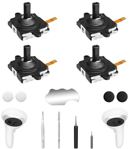 OLCLSS Joystick Replacement Kit for Oculus Quest 2, Includes 2 Joysticks, Tools for Easy Controller Repair