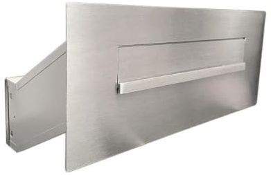 Flat Design Edelstahl Durchwurf-Briefkasten ohne Namensschild - T: 23-38 cm