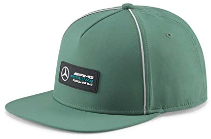PUMA Mercedes AMG Petronas F1 Team Adjustable Snapback Flat Brim Hat, Green, One size