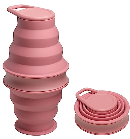 Opard Collapsible Water Bottles 500ml BPA Free Leak Proof Foldable Silicone Bottle with Anti-Collapse Ring for Travel Camping Hiking Running Sport