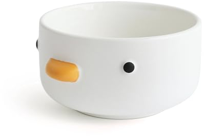 PURROOM Funny Cute Duck Bowl, Handmade Glaze Duck Safety Ceramics 500ml Soup Bowls, 4.6'' Rice Bowl.