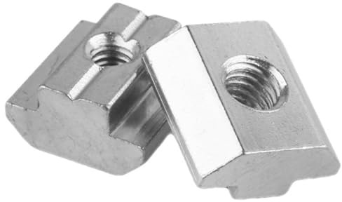 Konrunppy 20 Stück T-Nutensteine, T-Nutensteine aus Kohlenstoffstahl Typ 45 Europäischer Standard Aluminiumprofil Zubehör Schieber Vierkant T-Nutensteine (M6)