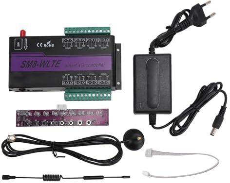 Controller Apri Cancello 4G GSM Interruttore di Controllo Remoto Allarme Interruzione Alimentazione SMS Spina UE 100 240 V, con Materiale in Alluminio Design Multifunzionale,