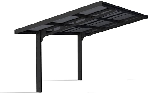 Canopia by Palram Carport Bausatz Sydney Wave 10x20 587x286cm Einzelcarport Polycarbonat für PKW aus Schwartz