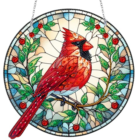5D DIY Diamond Painting Girlande Kranz, Diamant Painting Anhänger Kits mit Kette, Diamant Malerei Türkranz Tür Fenster Deko (25)
