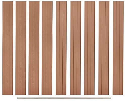 Tidyard Panneaux de Clôture de Remplacement 9 pièce WPC 170 cm Marron, Clôture de Jardin, Bordure de Jardin Décorative Protection pour Extérieur, Cour Arrière, Terrasse