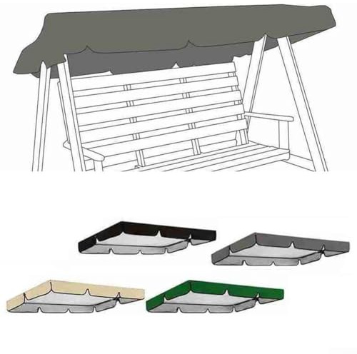 Swing Canopy Cover (Gray) 164x114x15cm - Oxford Cloth Top Replacement UV Block Sun Shade Waterproof Decor For Outdoor Garden Patio Yard Park Porch Seat Furniture, For Swing Pew 2 Or 3 Seater