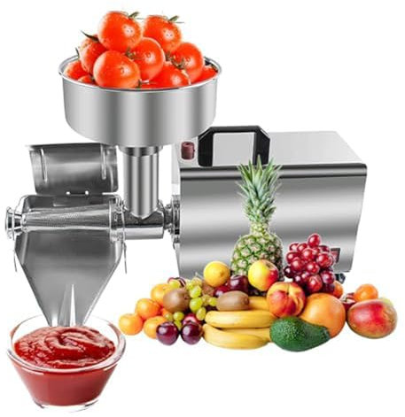 Presse-fruits Électrique 370 W, Presse-agrumes 90-160 Kg/h, Avec Un Entonnoir Spacieux De 9 Pouces De Diamètre, Facile À Nettoyer Et À Entretenir, Pour La Mise En Conserve De Purées De Tomates Et De S