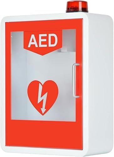 Wandmontierter AED-Defibrillator-Aufbewahrungsschrank, Herzdefibrillation mit Alarm, Erste-Hilfe-Schrank, einstellbare Trennwandposition, Doppelschaltersteuerung, passend für die meisten AED-Modelle