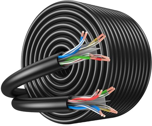 JARNHNG Cat 6 Ethernet Cable 250m, High-Speed LAN Network Cable, Bulk Cat 6 Internet Cable, 1 Gbps, 550 MHz, AWG24 UTP CCA (250 Meters, Black)