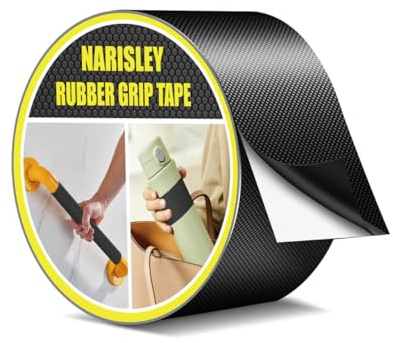Narisley Nastro antiscivolo in gomma, ultra forte, impermeabile, antiscivolo, con adesivo testurizzato, per strumenti e gadget fai da te, personalizzabile per un maggiore comfort e sicurezza (5 cm x 5
