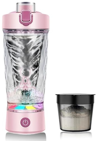 flintronic Bottiglia per Shaker per Proteine, 650 ml Shaker per Proteine Elettrico, Tazze Shaker Ricaricabili USB, Protein Shaker Bottle con Vano Portaoggetti, Senza BPA, per Frullati Proteici