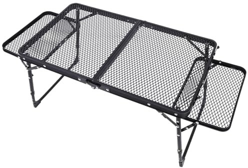 Tavolo Da Campeggio Pieghevole Portatile per Barbecue, Tavolo Da Picnic per Campeggio All'aperto Con Estensione Pa Nelson Su Entrambi I Lati, Adatto per Spiaggia, Barbecue, Picnic (23,6Lx15,7W)