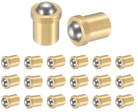 sourcing map 20 stantuffi a sfera in acciaio inossidabile 304, diametro 2 mm. Chiusura a sfera liscia a spinta a molla, pistone di posizionamento di precisione 5N, per dispositivi meccanici, mobili (3