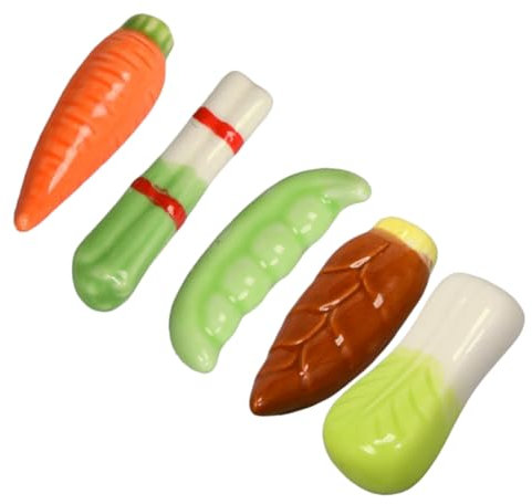 IMIKEYA 5pcs Ceramic Vegetable Chopstick Holder Cute Spoon Rack for Chopsticks Forks Spoons Cabbage Carrots Lentils Spring Onions Design for Home Dining Decor