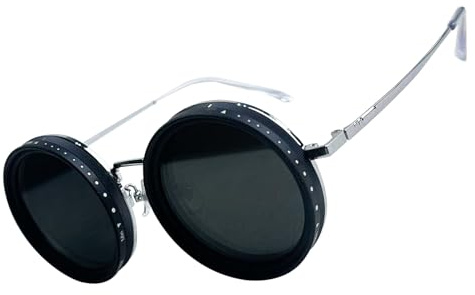 Ghjkldha Tint Sonnenbrille, Brillentönung, abgerundete ND 9-Gang-Linse, UV-Schutz, Modeaccessoires, Augenschutz für Sport, Angeln, Outdoor-Reisen, Schwarz