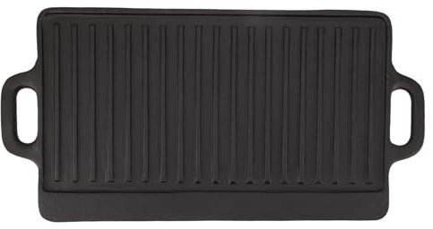 VIFERR Iron Griddle Plate Double Sided Fast Heating Reversible Grill Plate Gas Stove Induction Cooker Outdoor Camping (Small)