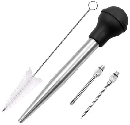 HOOLRZI Turkey Baster Syringes For Cooking Baster Syringes Thanksgiving Stainless Steel Turkey Baster With Needle And Cleaning