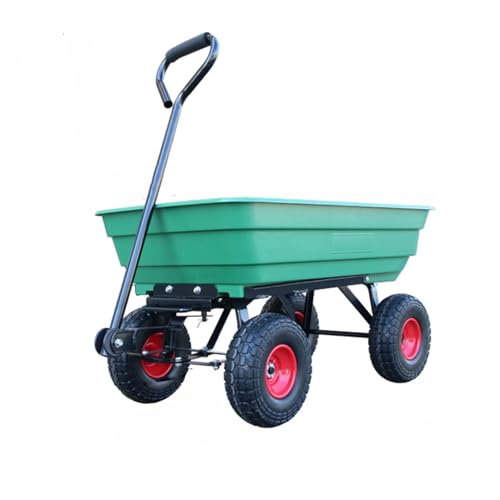 Robuster Gartenwagen mit Kippfunktion, Muldenkipper Schubkarre für Outdoor, Festival, Werkzeug und Abfalltransport
