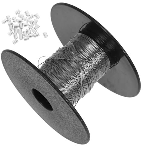 Vaguelly 1 Rotolo Filo Acciaio Inossidabile Manicotti Alluminio Cavo Sospensione Resistente per Appendere Foto e Progetti da Te per Uso Ed