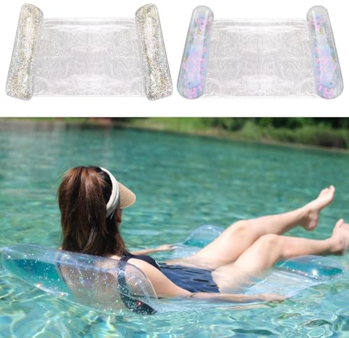 2 Stück Aufblasbare Pool Float Hängematte, Luftmatratze Netz Wasserliege, Hängematte Pool Floats, Wasserliege Für Pool, Aufblasbare Wasserhängematte -Luftmatratze Pool Floats Für Wasserspaß