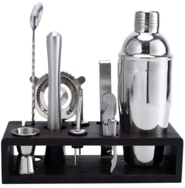 BOGAZY Juego Coctelera Juego De Barman, Coctelera De 10 Uds., Juego De Barra De Acero Inoxidable, Kit De Barman, Accesorios, Herramientas, Kit De Cóctel Cocktail Kit