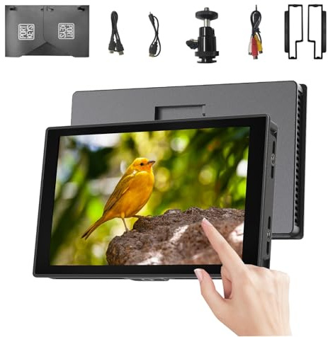 Portkeys HD7T da 7 pollici Touch Screen DSLR Camera Monitor Campo, 1000 NITS ad alto luminoso, Ingresso HDMI 4K30P, 3D LUT, REC.709, monitor video con ombrellone per telecamere DSLR (senza batteria)