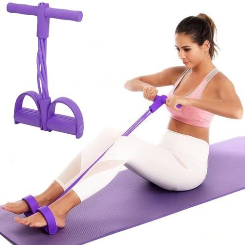 Bandes de résistance à 6 tubes pour entraînement complet du corps – Cordes de tension élastiques de qualité supérieure pour la musculation, l'amincissement du ventre, de la taille, des bras et des