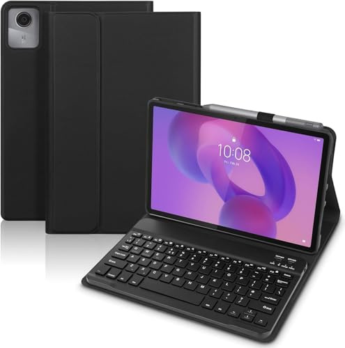 Funda de teclado para Lenovo Idea Tab 11 2025, teclado Bluetooth inalámbrico desmontable con funda protectora para tablet Lenovo Idea Tab de 11 pulgadas 2025 (TB-336ZU/TB-336FU), color negro