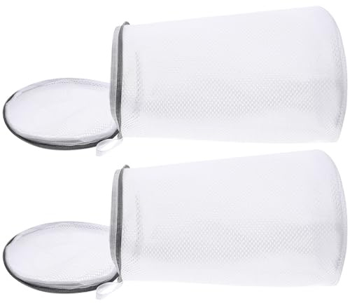 KALLORY Schuhwaschbeutel Strapazierfähiger Wäschebeutel 2 Stück-pack aus Weißem Polyester zum Schutz und Waschen von Schuhen Fein Verarbeitet und Praktisch zu Hause