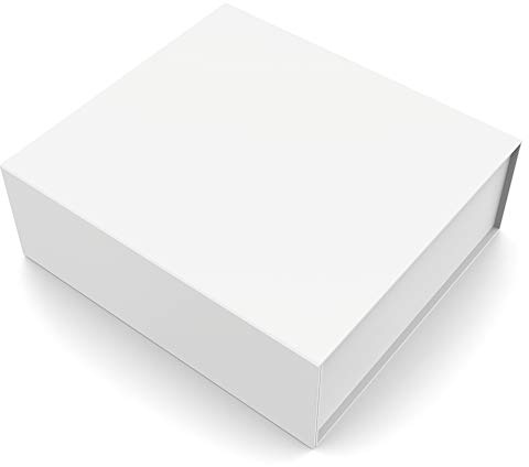 Caja de regalo grande rectangular JIAWEI – 33 x 31 x 11,5 cm con tapas y cierre magnético para bodas, cumpleaños y baby shower, caja de regalo con una tarjeta de felicitación y papel de pañuelo.