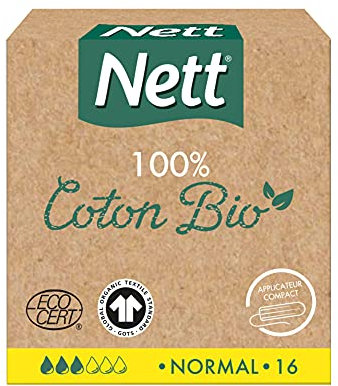 Nett Net - Tampones orgánicos con aplicador normal, 16 unidades