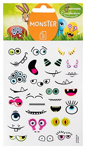 Heitmann Eierfarben - Sticker Monster - 2 Motivbögen, 1018607, Bunt