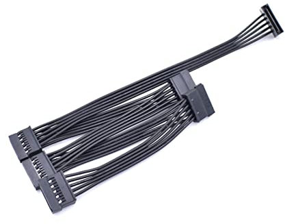 YANGQI yaoqijie 10pcs / lot 15 Broches SATA Câble d'entraînement de Disque Dur d'extension 1 mâle à 5 Adaptateur de séparateur féminin 1 8AWG Câble SATA Câble d'extension Lasting