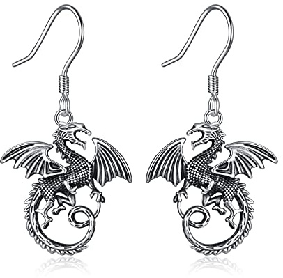 Drachen Ohrringe für Damen Sterlingsilber irischer keltischer Knoten Drachen-Ohrringe Schmuckgeschenke für Damen Teenager Mädchen