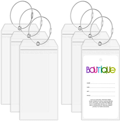 Vicloon Gepäckanhänger für Kreuzfahrten, 6 Stück Kofferschilder, PVC Kofferanhänger, mit Klipp-Verschluss und verschraubbaren Silber Metallband, Robuste Wasserfeste PVC Transparente Kofferanhänger