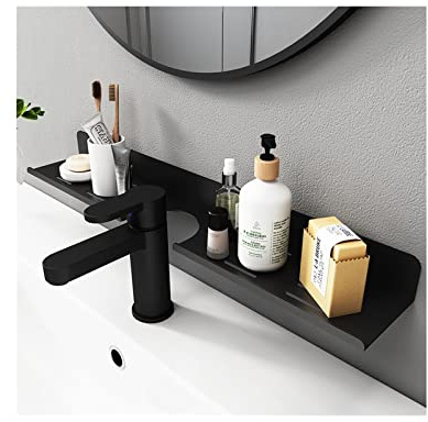 ROYALITA 17 Inch Acrylic Bathroom Shelf Organizer Over The Faucet, Over The Sink Shelves Bathroom Rack Over Faucet Countertop Organizer Kitchen Above Sinks Drain Shelf