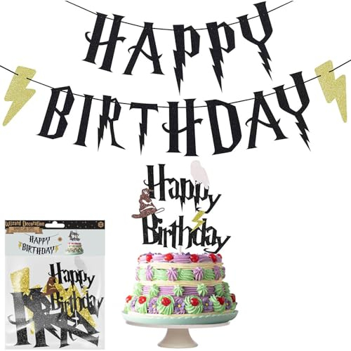 Original Cup® - Adornos de Brujería para Cumpleaños - Banderola Grande Feliz Cumpleaños para Tartas, Niños y Niñas