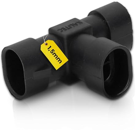 Kalitec 2-Polig Superseal T-Stück Verteiler 1,5mm - 3-fach Adapter Stift | Wasserdichter Mehrfachanschluss aus PA GF für KFZ, LKW und Anhänger - Kompakter 3-weg Kombiadapter -40 bis +125 Grad Celsius