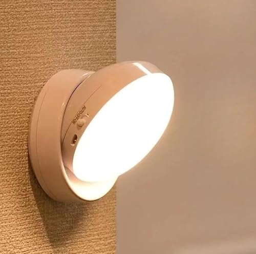 AMAS Beauty Motion Sensor Lights Indoor Type C Rechargeable LED Stick on Lights with Auto/On/Off Modes led Lights for Bedroom with Removable Magnet Sheet Stick-On Night Light